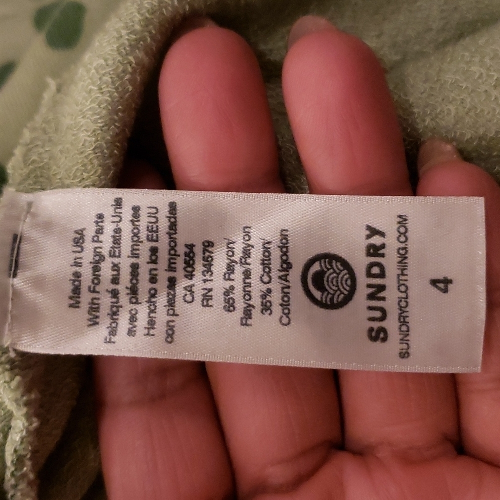 Sundry green leopard print size Small sweatshirt - Picture 6 of 6